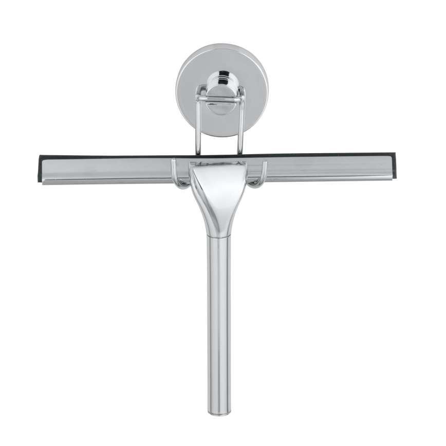 WENKO 20877100-Raschietto VACUUM-LOC RUND STAH 24,5x25 cm acciaio inossidabile/lucido cromo/argento