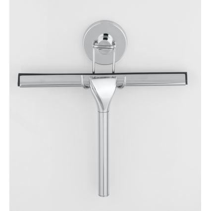 WENKO 20877100-Raschietto VACUUM-LOC RUND STAH 24,5x25 cm acciaio inossidabile/lucido cromo/argento