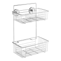 WENKO 20889100-Scaffale VACUUM-LOC rotondo in acciaio cromato lucido 26x38 cm
