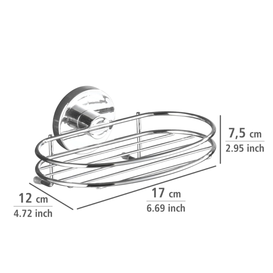 WENKO 20890100 - Portasapone VACUUM-LOC MILAZZO 16,5 x 12 cm cromo lucido