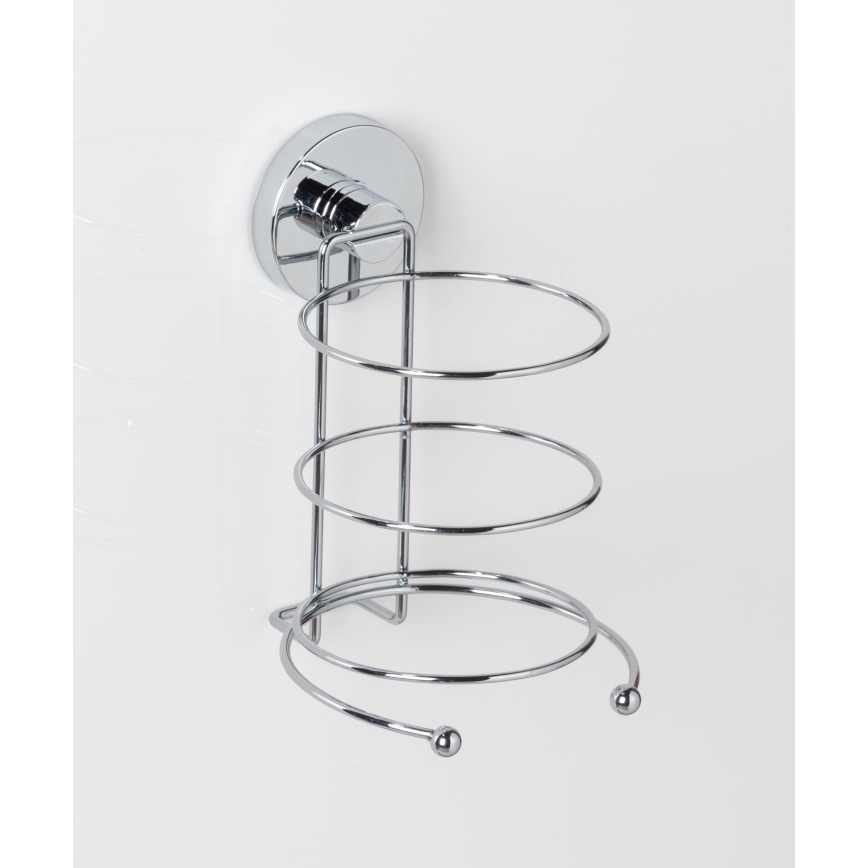WENKO 20896100 - Supporto per asciugacapelli VACUUM-LOC MILAZZO 12x17 cm cromo lucido