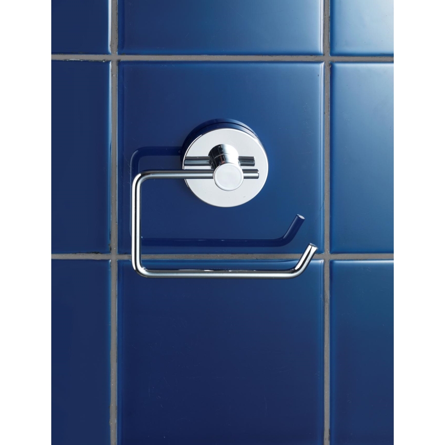 WENKO 20899100-Porta rotolo per carta igienica VACUUM-LOC MILAZZO 13x10,5 cm cromo lucido