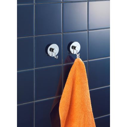 WENKO 20900100-Gancio VACUUM-LOC rotondo in acciaio 6x6,7 cm cromo lucido