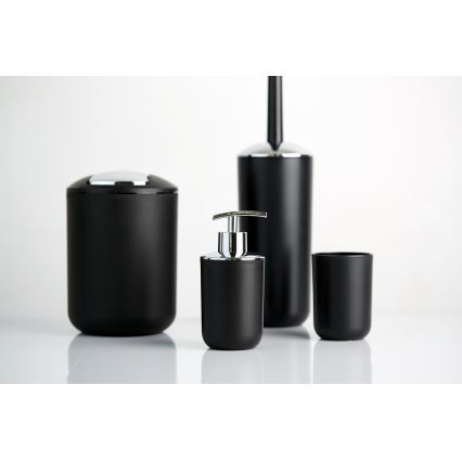 WENKO 21210100 - Scopino WC BRASIL 10x37 cm nero/cromo lucido