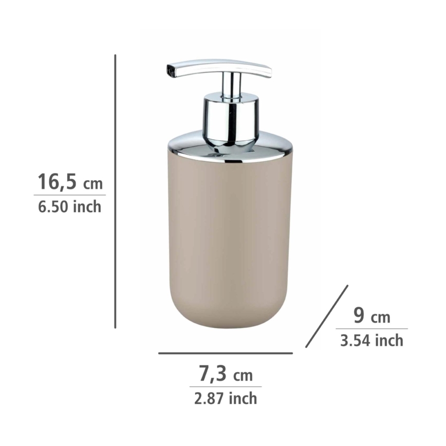 WENKO 21219100 - Dispenser per sapone BRASIL 7,3x16,5 cm beige/cromo lucido