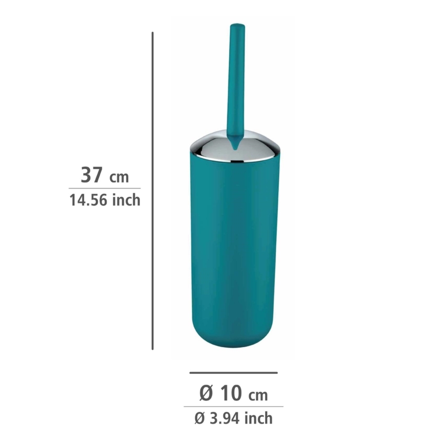 WENKO 21225100 - Scopino per WC BRASIL 10x37 cm turchese/cromo lucido