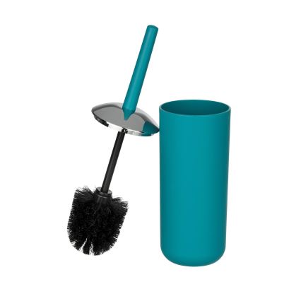 WENKO 21225100 - Scopino per WC BRASIL 10x37 cm turchese/cromo lucido