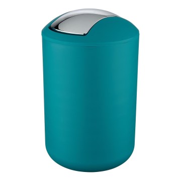 WENKO 21227100 - Pattumiera BRASIL 19,5x31 cm turchese/cromo lucido