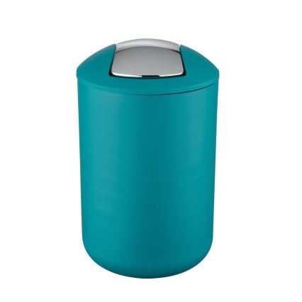 WENKO 21227100 - Pattumiera BRASIL 19,5x31 cm turchese/cromo lucido