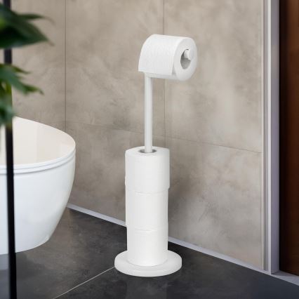 WENKO 21424100 - Porta rotolo per carta igienica 21x55 cm, bianco