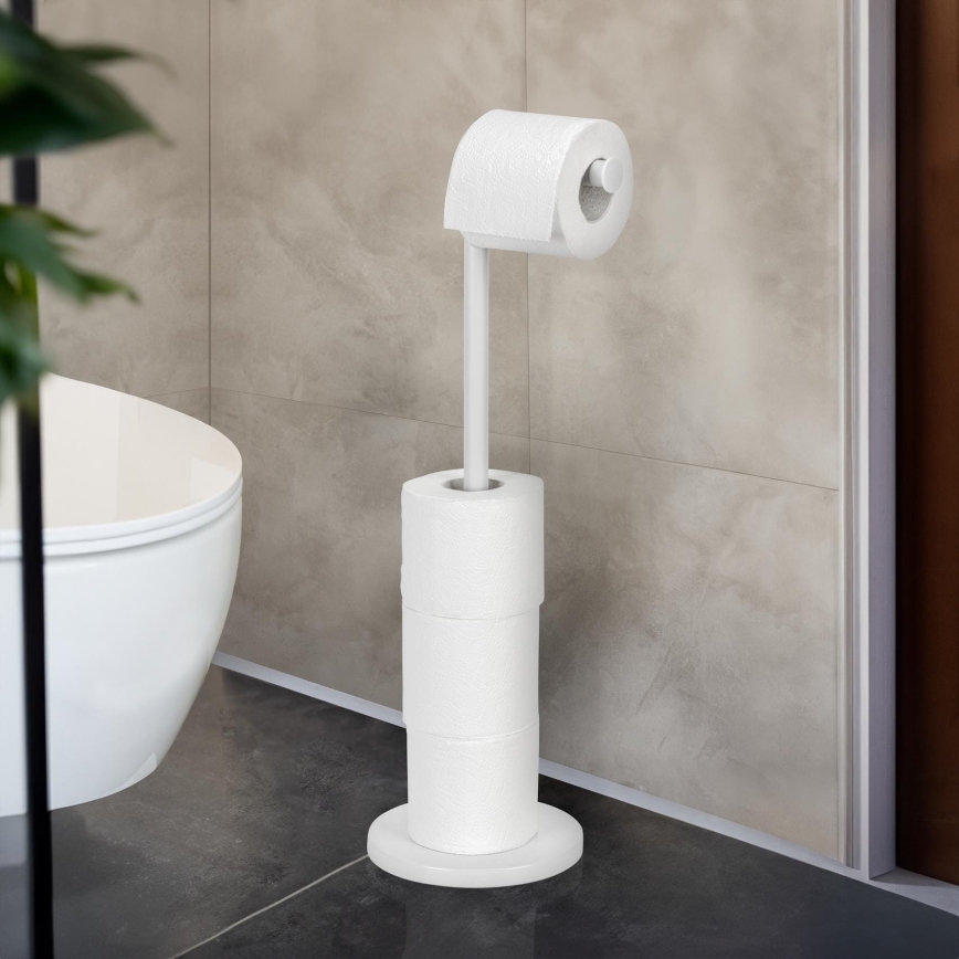 WENKO 21424100 - Porta rotolo per carta igienica 21x55 cm, bianco