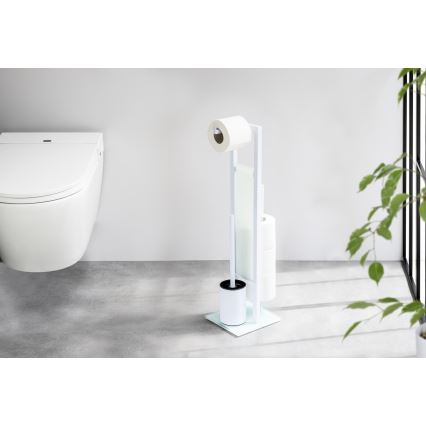 WENKO 21565100 - Scopino per WC RIVALTA 18x70 cm bianco/nero
