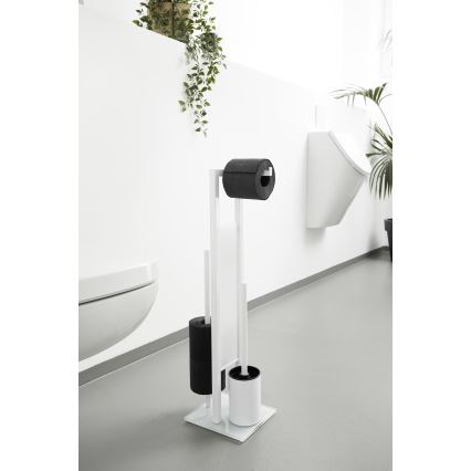 WENKO 21565100 - Scopino per WC RIVALTA 18x70 cm bianco/nero