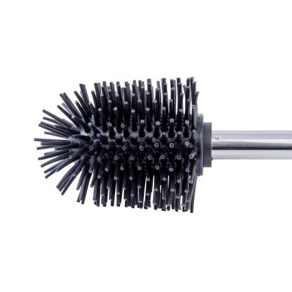 WENKO 21799100 - Scopino WC 7,5x35 cm acciaio inox/argento/nero