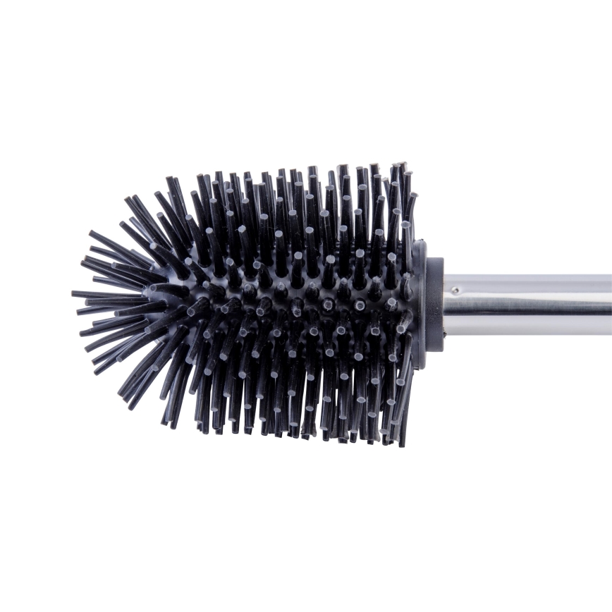 WENKO 21799100 - Scopino WC 7,5x35 cm acciaio inox/argento/nero