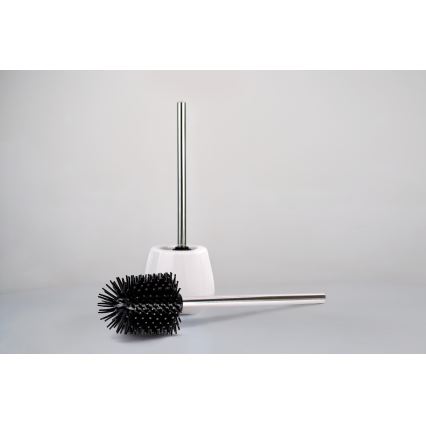 WENKO 21799100 - Scopino WC 7,5x35 cm acciaio inox/argento/nero