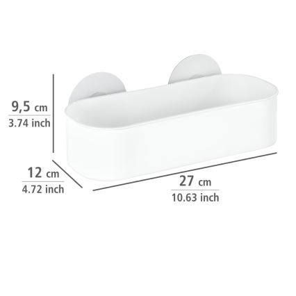 WENKO 21824100-Mensola OSIMO plastica 27x12 cm bianco/trasparente