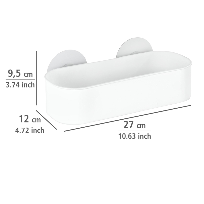 WENKO 21824100-Mensola OSIMO plastica 27x12 cm bianco/trasparente