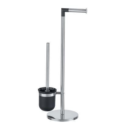 WENKO 21836800 - Spazzola per WC PARUS 25,5 x 57 cm acciaio inox/argento/nero