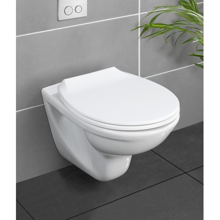 WENKO 21901100-WC Sedile per WC KOS 44x37 cm bianco/argento