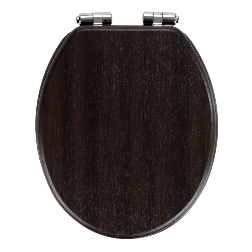 WENKO 22015100-WC sedile WC WENGE 35,5x42,5 cm marrone/argento