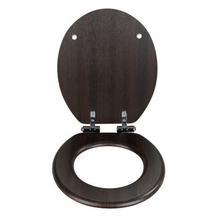 WENKO 22015100-WC sedile WC WENGE 35,5x42,5 cm marrone/argento