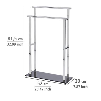 WENKO 22089100 – Appendiabiti LAVA 52 x 81,5 cm acciaio inox/argento/nero