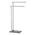 WENKO 22090100 - Porta asciugamani LAVA 42x81 cm in acciaio inox, finitura argento/nera