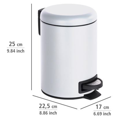 WENKO 22142800 - Cestino LEMAN 17x25 cm bianco/nero