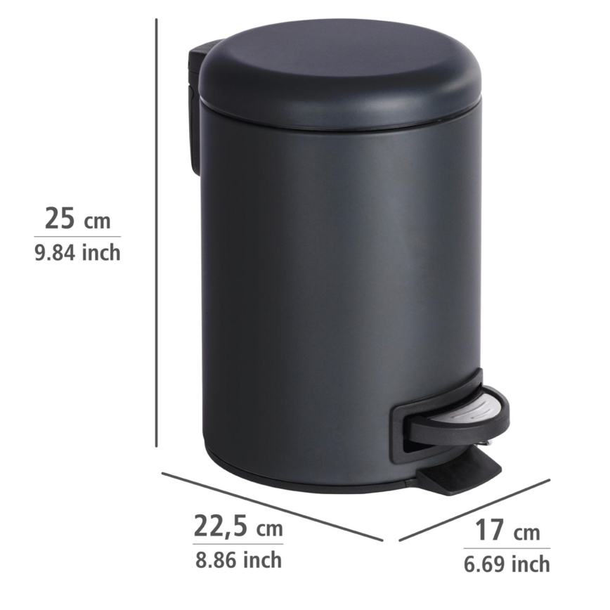 WENKO 22143800 - Cestino LEMAN 17x25 cm nero