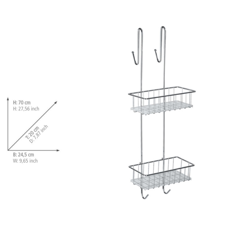 WENKO 22213100 - Supporto ALDO 24,5 x 70 cm in acciaio inossidabile, finitura argento