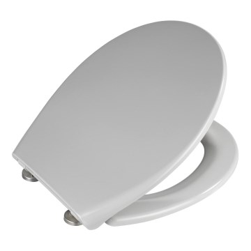 WENKO 22402100-WC sedile WC SAMOS 44,5x37,5 cm grigio/argento