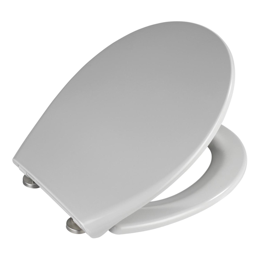 WENKO 22402100-WC sedile WC SAMOS 44,5x37,5 cm grigio/argento