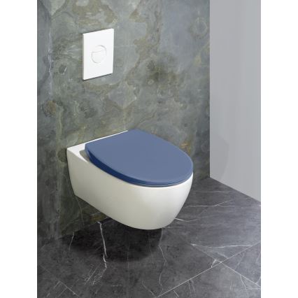 WENKO 22403100-WC sedile WC SAMOS 44,5x37,5 cm blu/argento