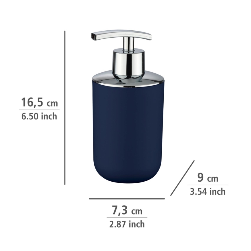 WENKO 22519100 - Dispenser di sapone BRASIL 320 ml blu/cromo lucido
