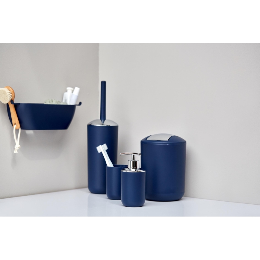 WENKO 22519100 - Dispenser di sapone BRASIL 320 ml blu/cromo lucido
