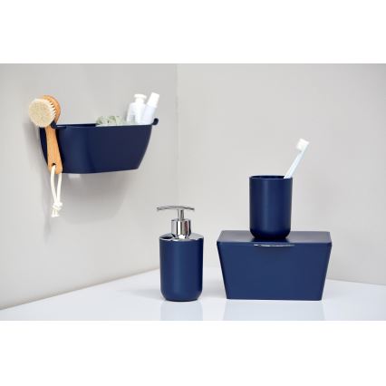 WENKO 22519100 - Dispenser di sapone BRASIL 320 ml blu/cromo lucido