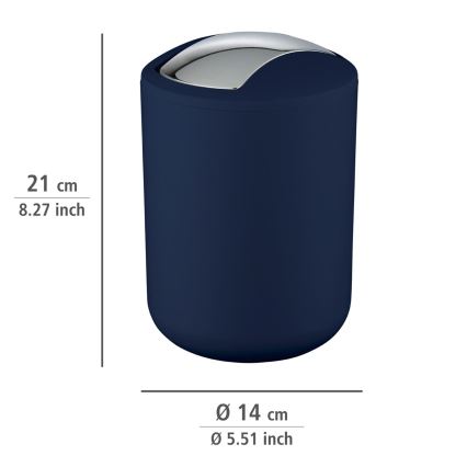 WENKO 22520100 - Cestino BRASIL 14x21 cm blu/cromo lucido