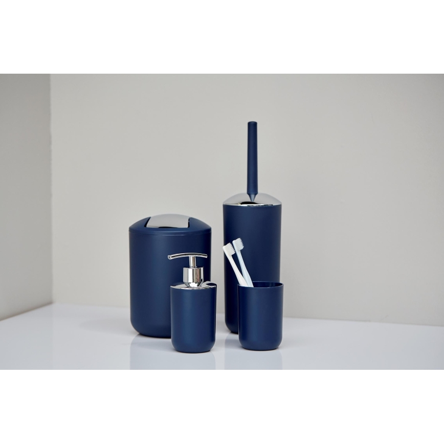 WENKO 22520100 - Cestino BRASIL 14x21 cm blu/cromo lucido