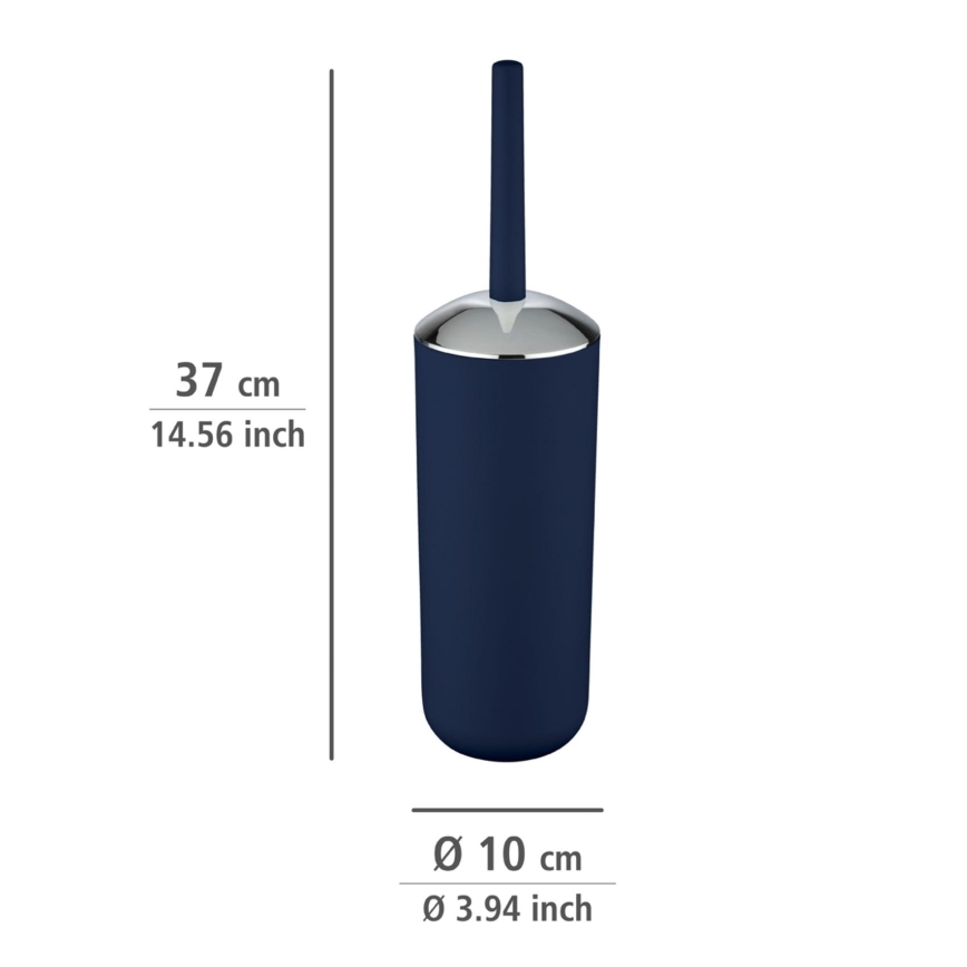 WENKO 22522100 - Scopino WC BRASIL 10x37 cm blu/cromo lucido