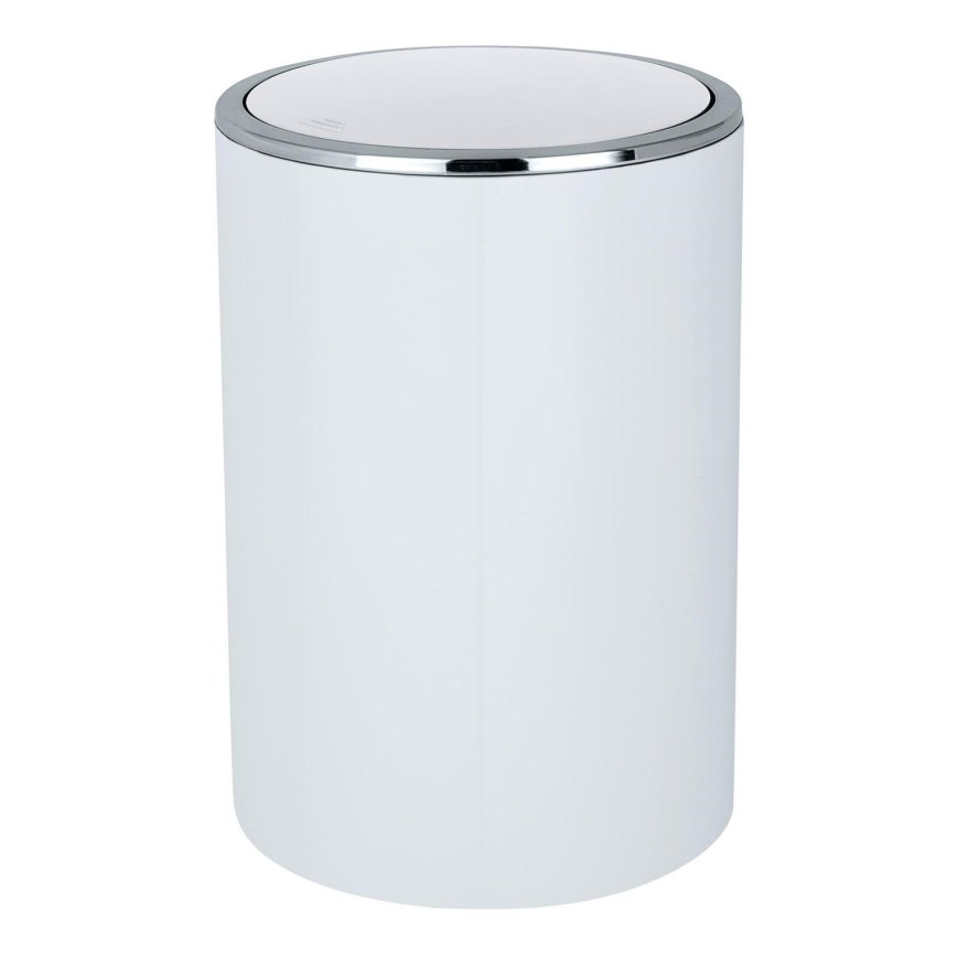 WENKO 22554100 - Cestino INCA 18,5x25,5 cm bianco/cromo lucido