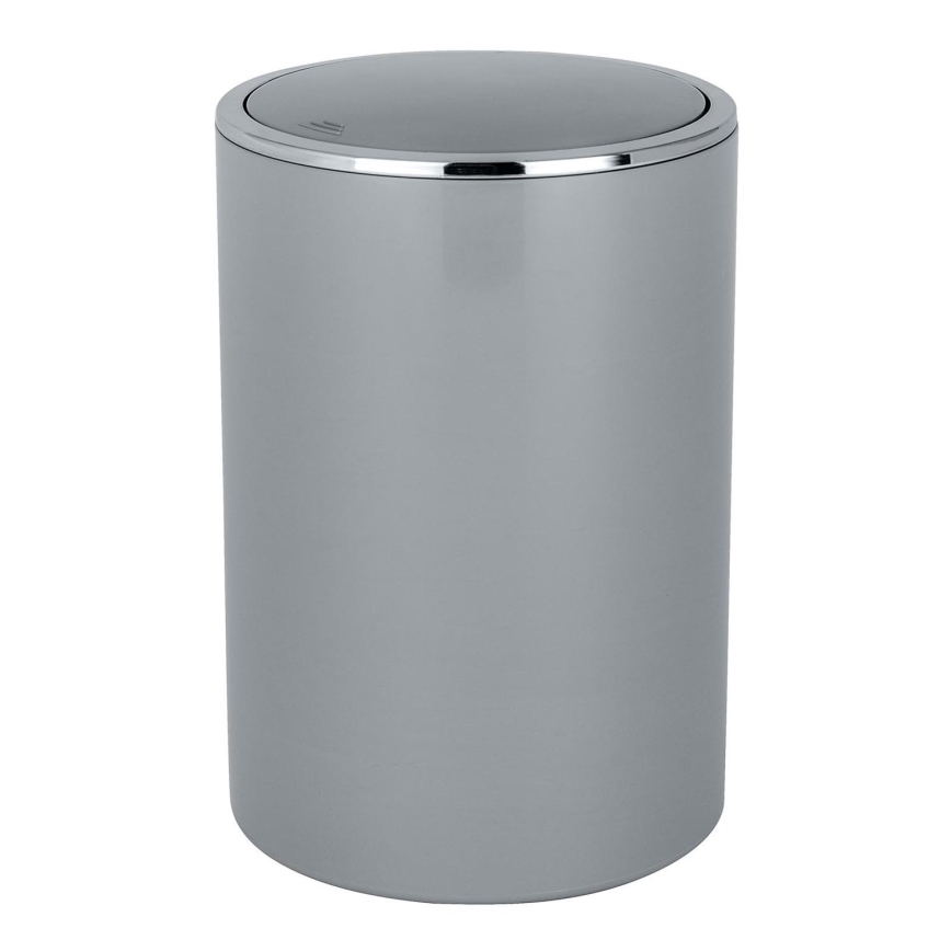 WENKO 22562100 - Cestino INCA 18,5x25,5 cm grigio/cromo lucido