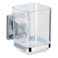WENKO 22680100 -Bicchiere VACUUM-LOC QUADRO ED 7,5x10 cm argento/cromo lucido/trasparente