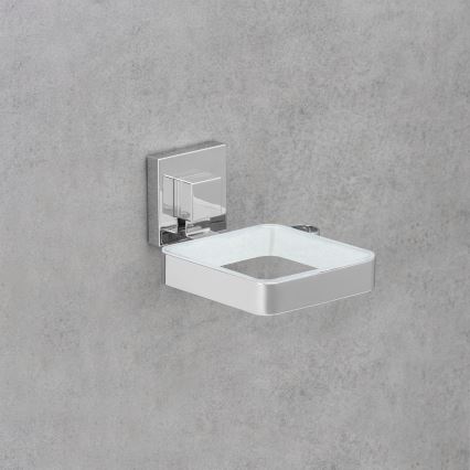 WENKO 22682100 -Supporto per asciugacapelli VACUUM-LOC QUADRO ED 13,5x14 cm argento/cromo