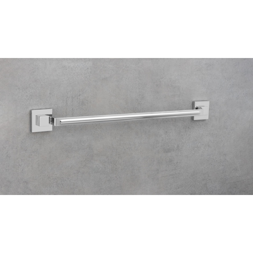 WENKO 22684100-Porta asciugamani VACUUM-LOC QUADRO ED 60,5x6 cm argento/cromo lucido