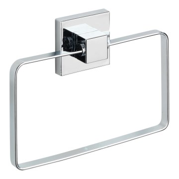 WENKO 22689100-Porta asciugamani VACUUM-LOC QUADRO ED 18,5x14 cm argento/lucido.cromo