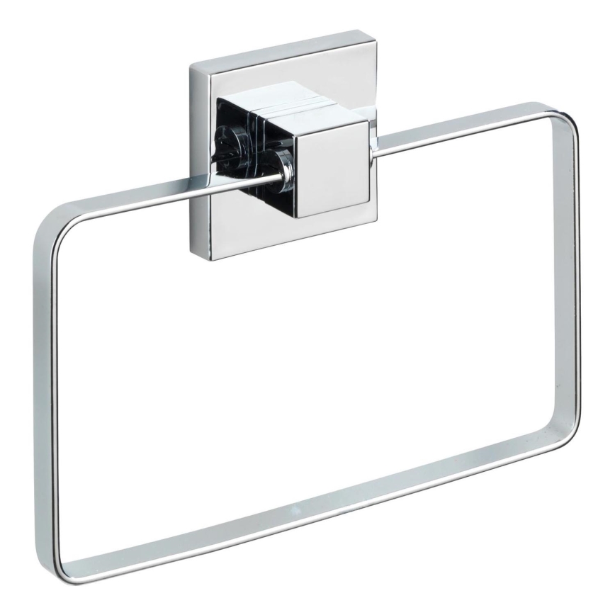 WENKO 22689100-Porta asciugamani VACUUM-LOC QUADRO ED 18,5x14 cm argento/lucido.cromo