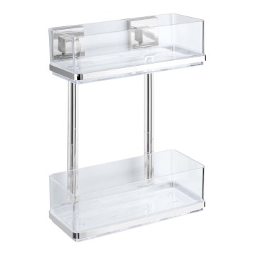 WENKO 22691100-Mensola VACUUM-LOC QUADRO ED 25,5x32,5 cm argento/cromo lucido/trasparente
