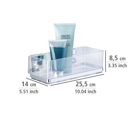 WENKO 22692100-Mensola VACUUM-LOC QUADRO ED 25,5x14 cm argento/trasparente
