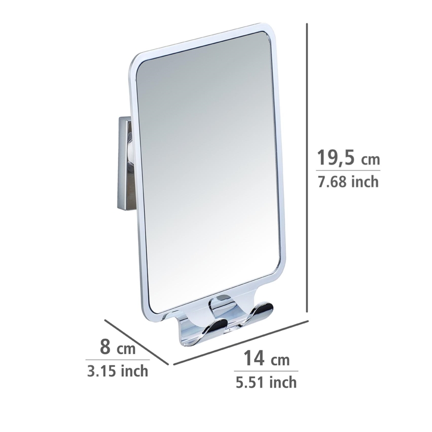WENKO 22693100 - Specchio cosmetico VACUUM-LOC QUADRO ED 14x19,5 cm cromo lucido